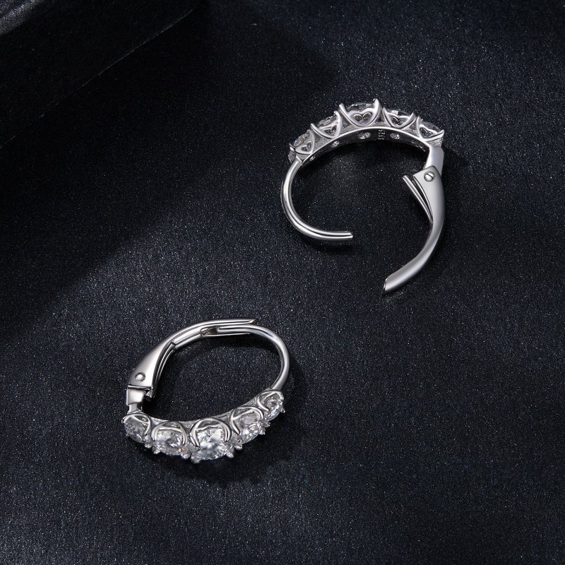(kuva) PANDORA-tyyliset Kimaltavat Moissanite-korvakorut (Kaksi Sertifikaattia) - MSE04 - Näytä 4