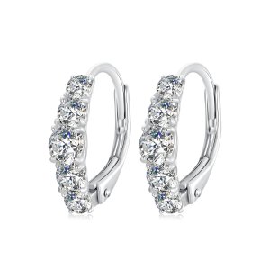 (kuva) PANDORA-tyyliset Kimaltavat Moissanite-korvakorut (Kaksi Sertifikaattia) - MSE045
