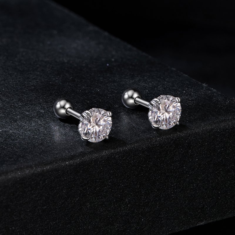 (kuva) PANDORA-tyyliset Moissanite-kuviokierteiset pallokorvakorut (kaksi sertifikaatti - Näytä 2