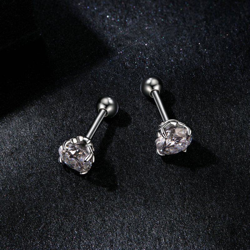 (kuva) PANDORA-tyyliset Moissanite-kuviokierteiset pallokorvakorut (kaksi sertifikaatti - Näytä 3