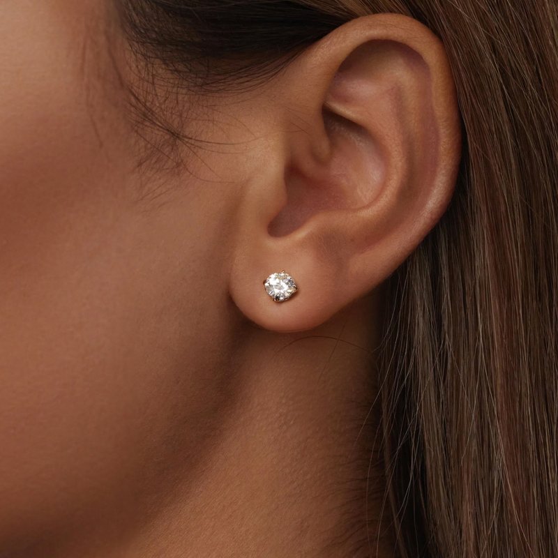 (kuva) PANDORA-tyyliset Moissanite-kuviokierteiset pallokorvakorut (kaksi sertifikaatti - Näytä 5