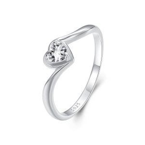 (kuva) PANDORA-tyylinen Hieno Rakkaus Moissanite -sormus (Yksi sertifikaatti) - MSR047