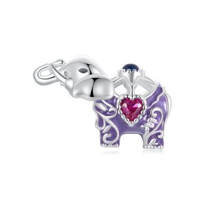 (kuva) PANDORA-tyylinen Elefantti Ontto Kuvio Kaiverrettu Sterlingshopea Helmi - SCC2758