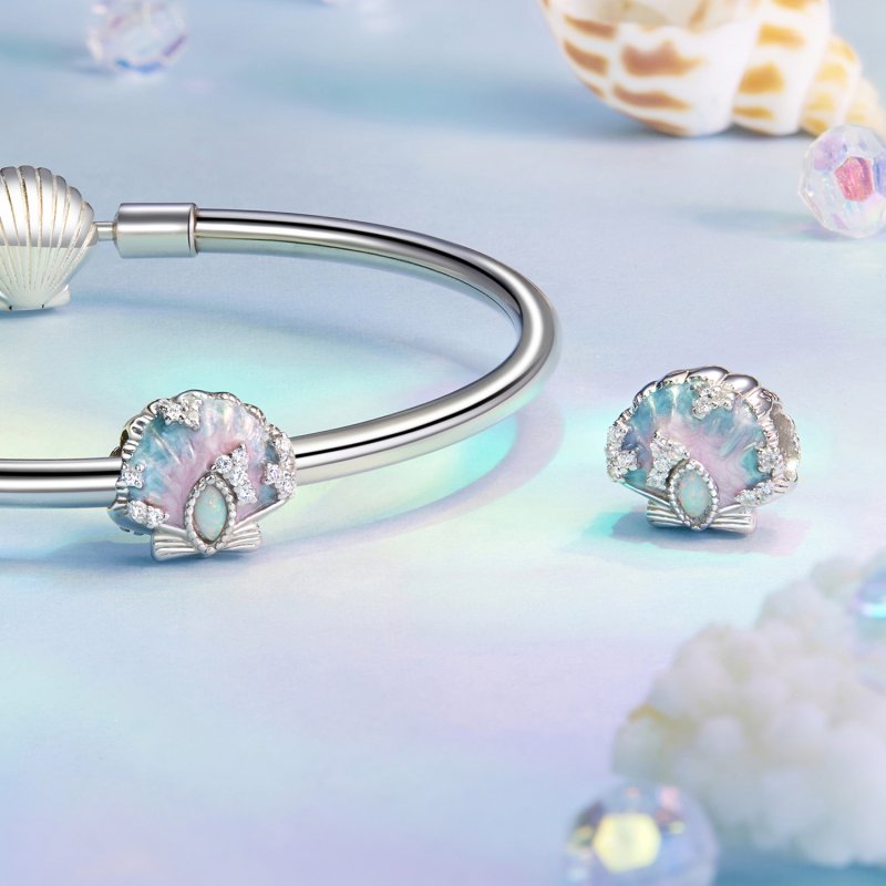 (kuva) PANDORA-tyylinen Fantasy-värikäs kuoren amuletti - BSC1017 - Näytä 4