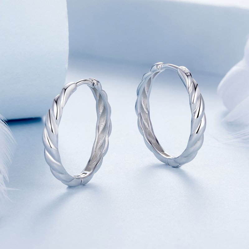 (kuva) PANDORA-tyyliset metalliset kierrekorvakorut - BSE1024-L - Näytä 3