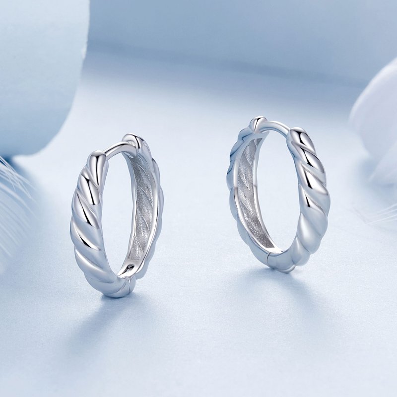 (kuva) PANDORA-tyyliset metalliset kierrekorvakorut - BSE1024-M - Näytä 3