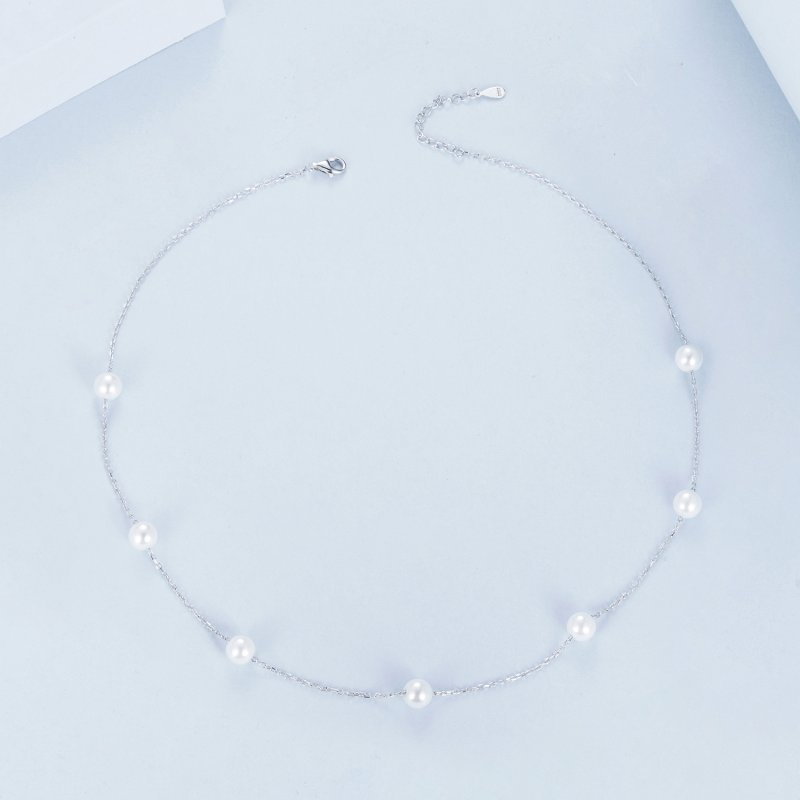 (kuva) PANDORA-tyylinen Gypsophila-kaulakoru - BSN389 - Näytä 3