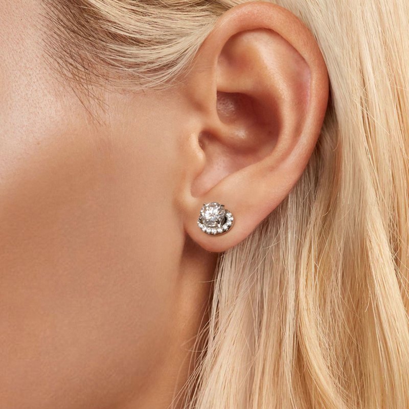 (kuva) PANDORA-tyyliset Tähtimäinen Moissaniitti 0,5ct korvakorut (kaksi sertifikaattia - Näytä 6