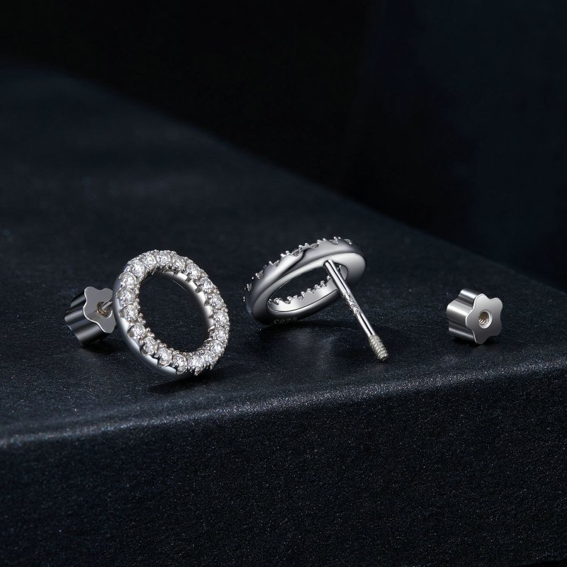 (kuva) PANDORA-tyylinen Tähtitaivas-moissaniitti 0.013 ct korvakorut (kaksi sertifikaat - Näytä 2