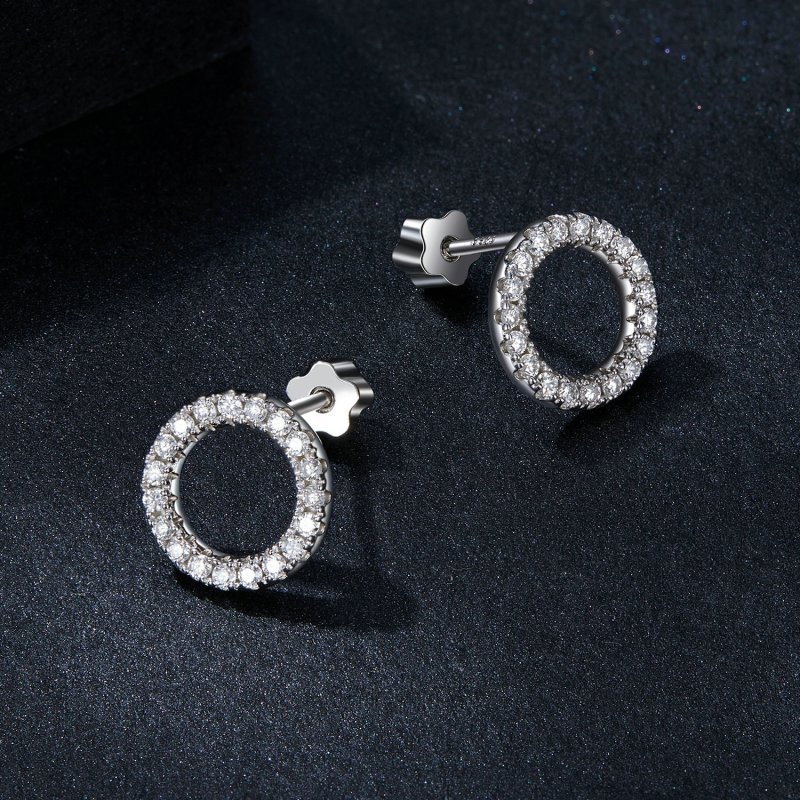 (kuva) PANDORA-tyylinen Tähtitaivas-moissaniitti 0.013 ct korvakorut (kaksi sertifikaat - Näytä 3
