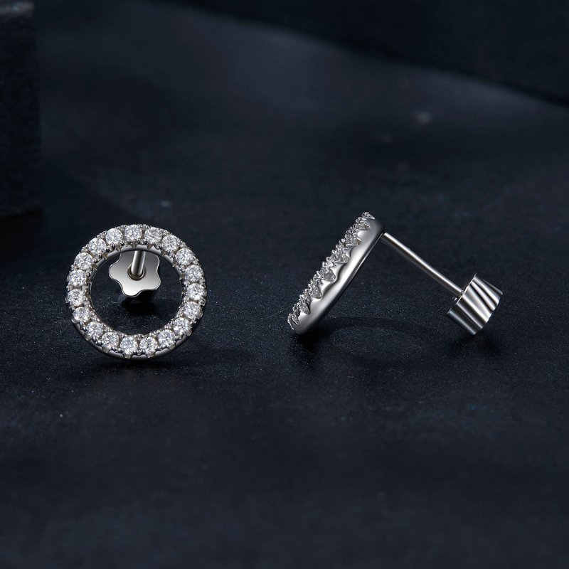 (kuva) PANDORA-tyylinen Tähtitaivas-moissaniitti 0.013 ct korvakorut (kaksi sertifikaat - Näytä 4