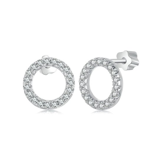 (kuva) PANDORA-tyylinen Tähtitaivas-moissaniitti 0.013 ct korvakorut (kaksi sertifikaattia) - MSE055
