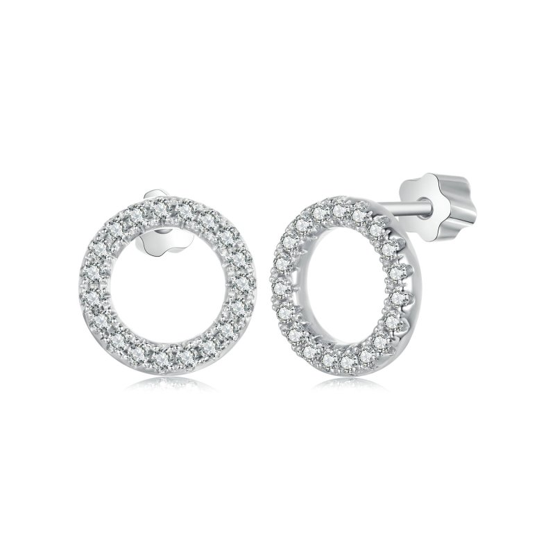 (kuva) PANDORA-tyylinen Tähtitaivas-moissaniitti 0.013 ct korvakorut (kaksi sertifikaattia) - MSE055
