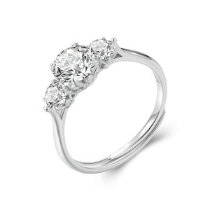 (kuva) PANDORA-tyylinen Romanttinen 1 ct moissanite-avorengas (yhdellä sertifikaatilla) - MSR051-E