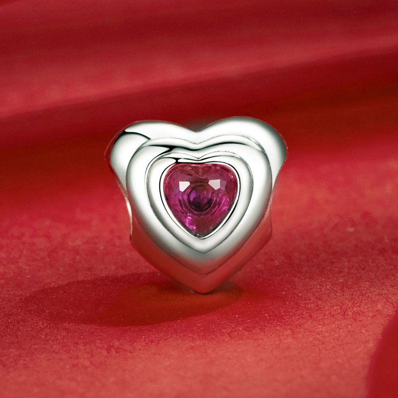 (kuva) PANDORA-tyylinen Love Heart Classic Halo -koru - SCC2776 - Näytä 2