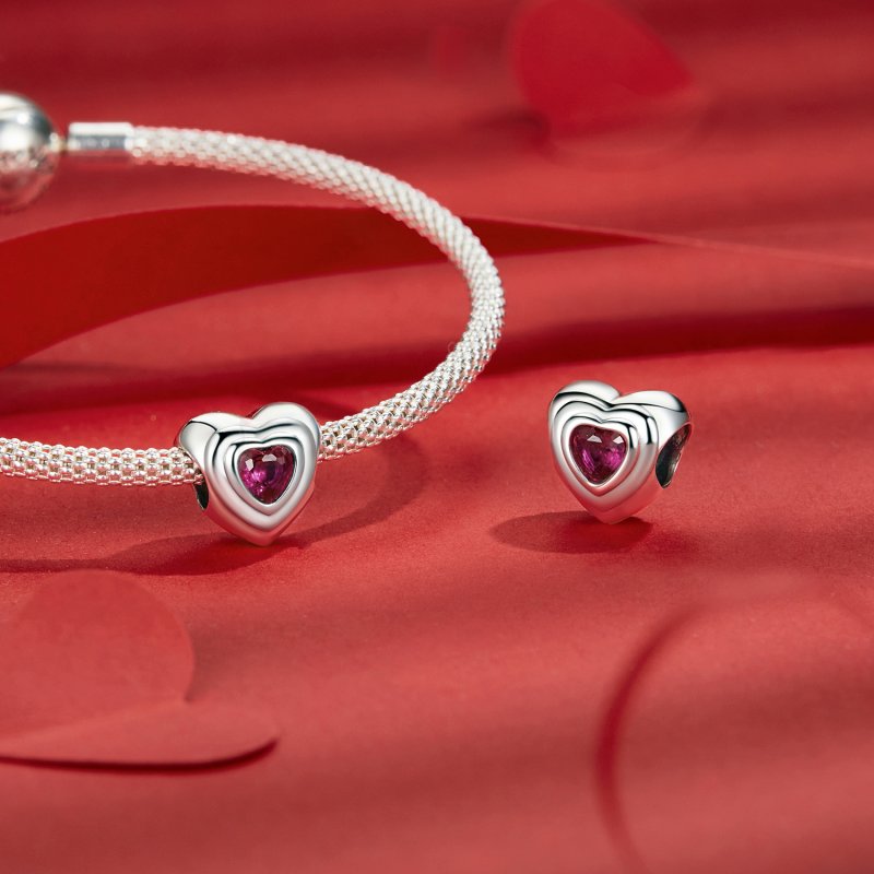 (kuva) PANDORA-tyylinen Love Heart Classic Halo -koru - SCC2776 - Näytä 4