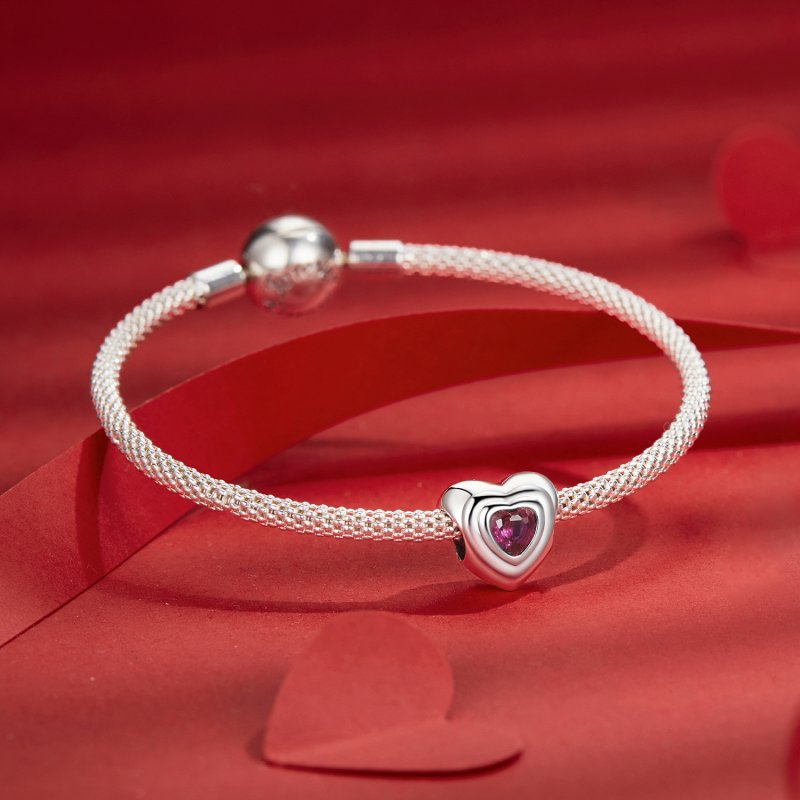 (kuva) PANDORA-tyylinen Love Heart Classic Halo -koru - SCC2776 - Näytä 5