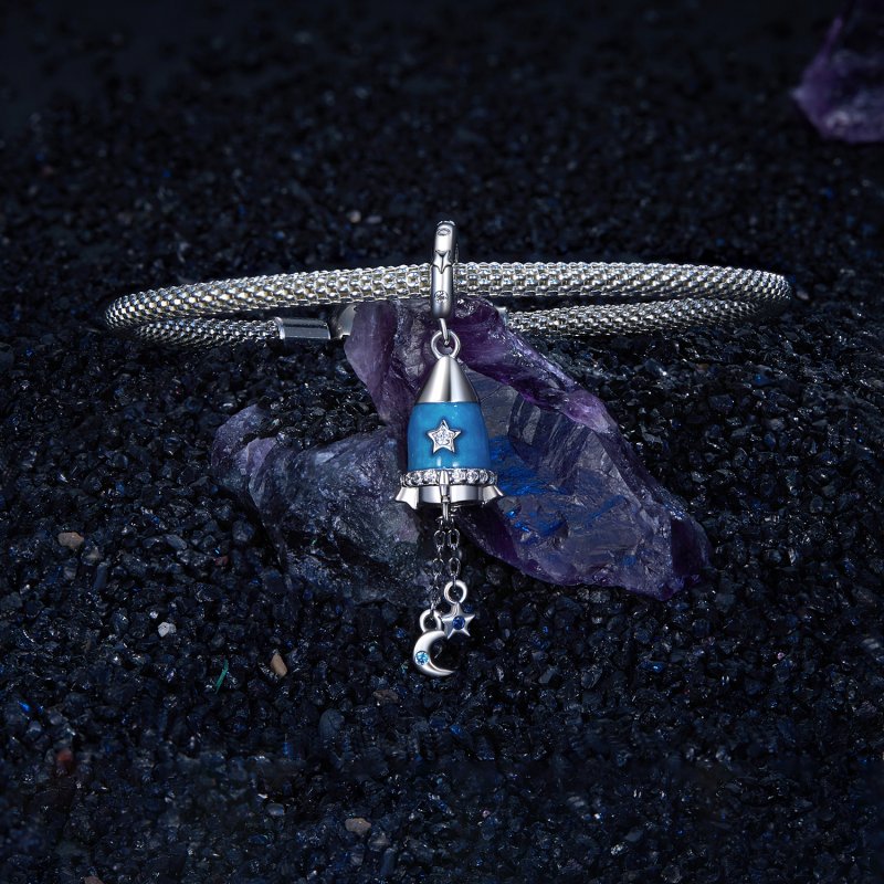 (kuva) PANDORA-tyylinen Tähti Kuu Raketti Ripatin - SCC2788 - Näytä 3