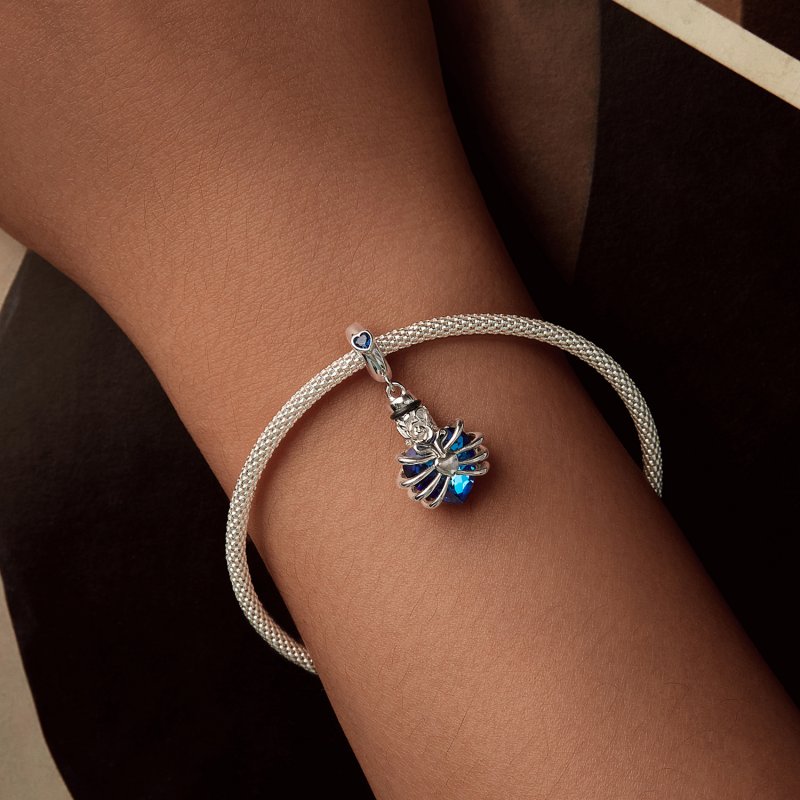 (kuva) PANDORA Tyyli Memorial Rose Sininen Sydän Ripustin - BSC1058-BU - Näytä 6