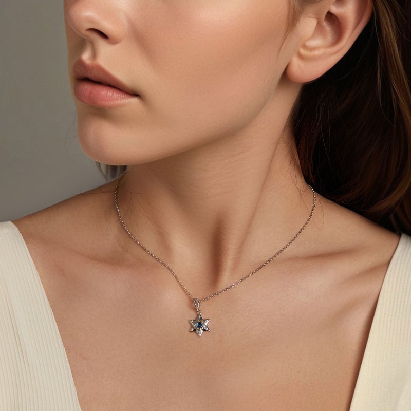 (kuva) PANDORA Tyylinen Starburst Demon Eye -kaulakoru - BSN397 - Näytä 6