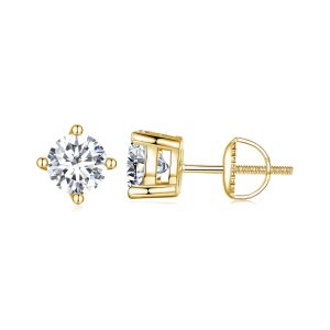 (kuva) PANDORA Tyyli 1 karaatin neljän kynnen moissanite-korvakorut - MSE003-LB