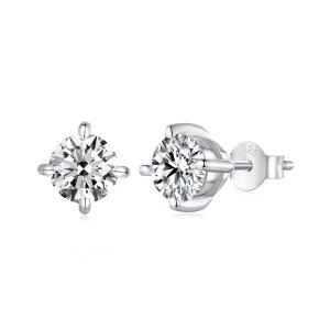 (kuva) PANDORA Tyyli 1 ct moissanite korvakorut - MSE038-L