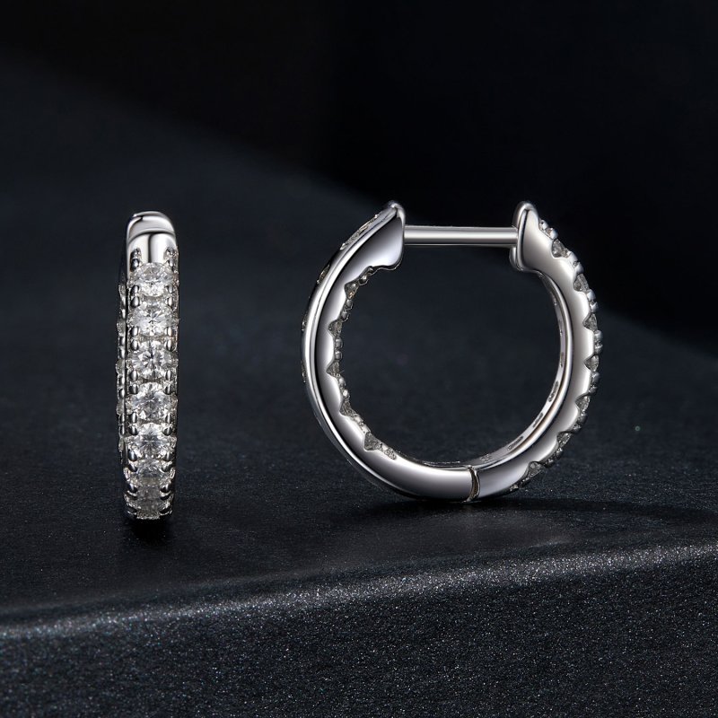 (kuva) PANDORA-tyyliset Moissanite-tähtäävät korvakorut (yhdellä sertifikaatilla) - MSE - Näytä 2