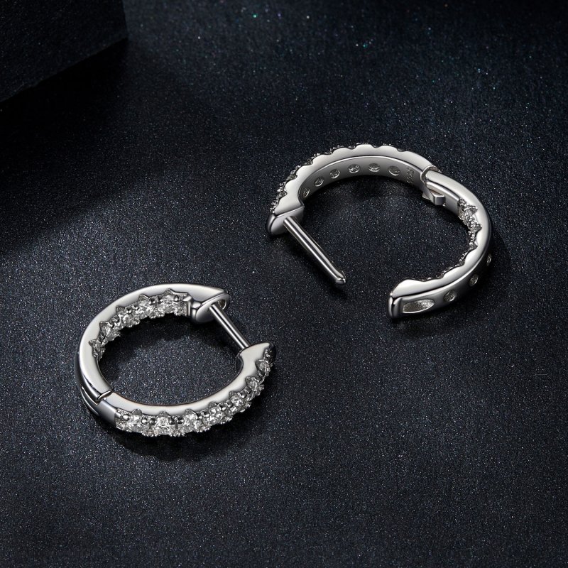 (kuva) PANDORA-tyyliset Moissanite-tähtäävät korvakorut (yhdellä sertifikaatilla) - MSE - Näytä 4