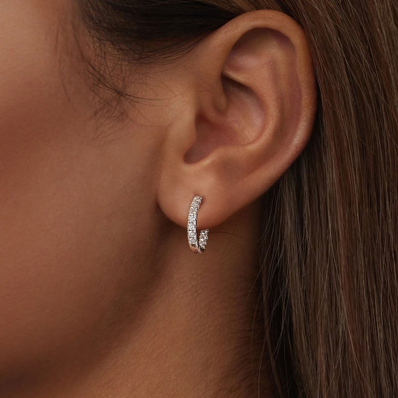(kuva) PANDORA-tyyliset Moissanite-tähtäävät korvakorut (yhdellä sertifikaatilla) - MSE - Näytä 6