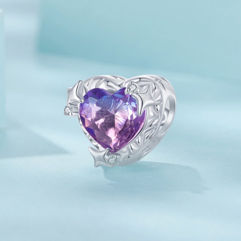 (kuva) PANDORA Tyyli Violetti pinkki gradient sydän Charm - SCC2824 - Näytä 2