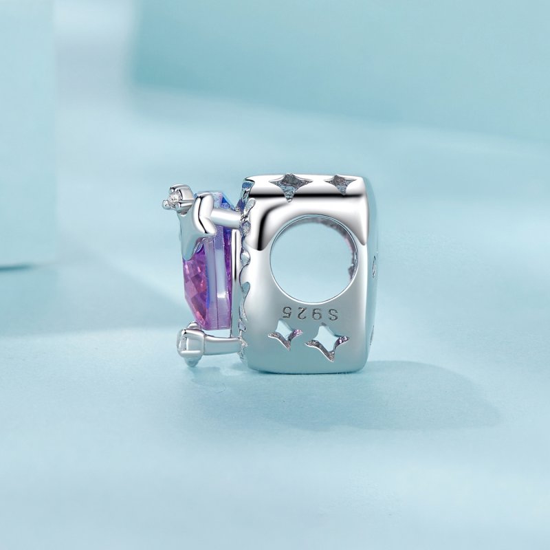 (kuva) PANDORA Tyyli Violetti pinkki gradient sydän Charm - SCC2824 - Näytä 3