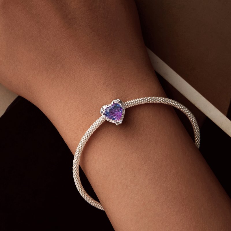 (kuva) PANDORA Tyyli Violetti pinkki gradient sydän Charm - SCC2824 - Näytä 7
