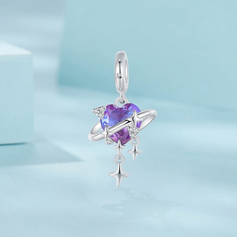 (kuva) PANDORA Tyylit Violetti ja pinkki gradient tähtitaivas riipus - SCC2825 - Näytä 2