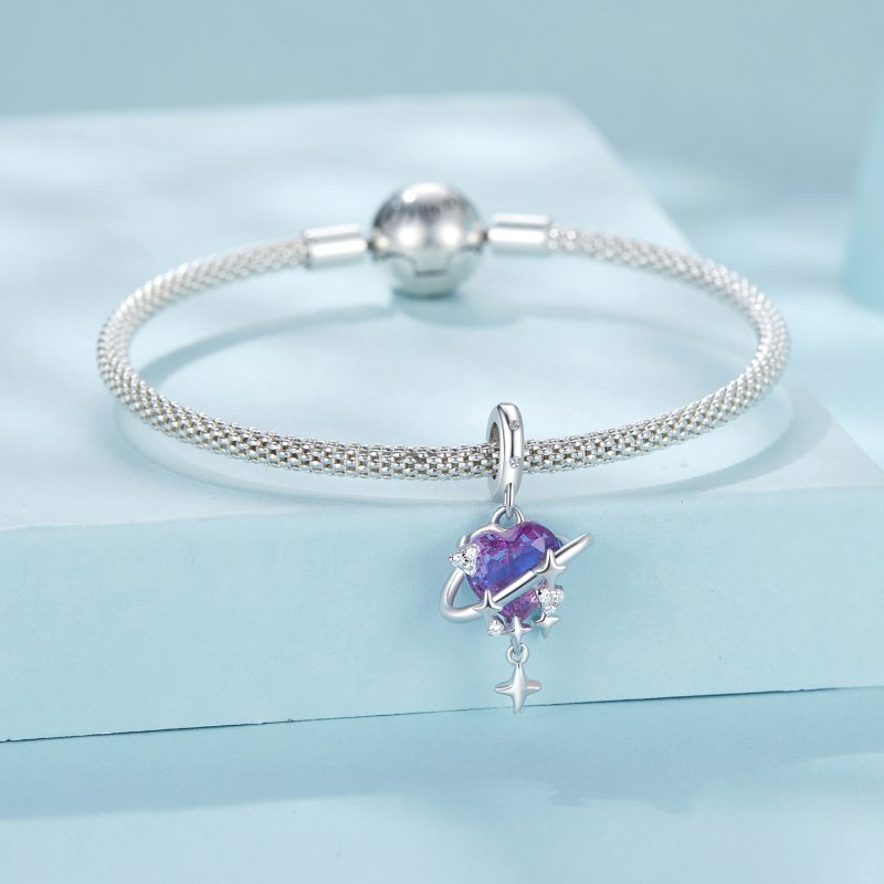 (kuva) PANDORA Tyylit Violetti ja pinkki gradient tähtitaivas riipus - SCC2825 - Näytä 3