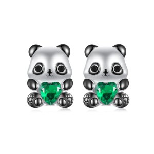 (kuva) PANDORA Tyylinen Sydän Panda Korvakorut - SCE1775
