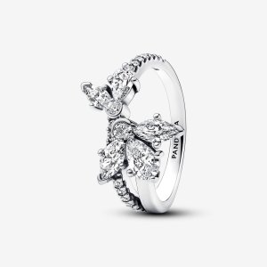 (kuva) Pandora Sparkling Asymmetrical Herbarium Cluster Ring - 193023C01