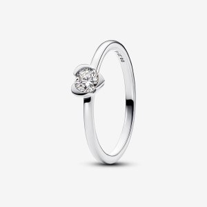 (kuva) Pandora Talisman Laboratorio-kasvatettu Timantti Sydän Sormus 0,25 karaetin kokonaispaino Sterlingshopea - 193115C01