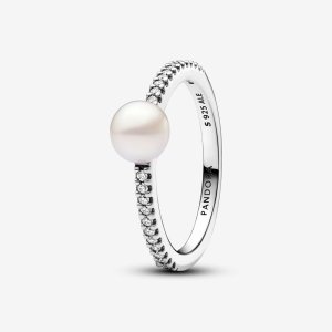 (kuva) Pandora Treated Freshwater Cultured Pearl & Pavé Ring - 193158C01
