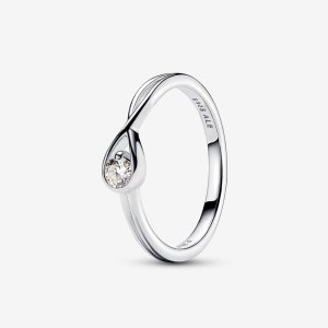 (kuva) Pandora Infinite Laboratorio-kasvatus Timanttisormus 0,15 ct Sterling Hopea - 199441C01