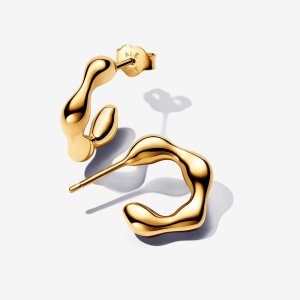 (kuva) Pandora Organically Shaped Open Hoop -korvarenkaat - 263269C00