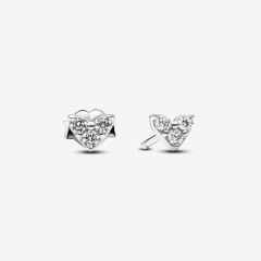 (kuva) Pandora Triple Stone Heart -korvakorut - 293003C01