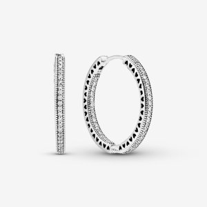 (kuva) Pandora Sparkle and Hearts -korvarenkaat - 296319CZ