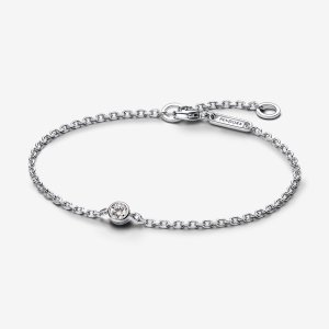 (kuva) Pandora Era -koristetyö Kasvatettu Timantti Kehys Rannerengas 0.15 ct Sterling Hopea - 592847C01
