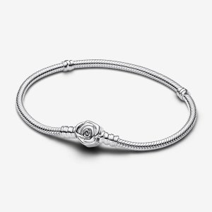 (kuva) Pandora Moments Rose in Bloom Clasp Snake Chain Ranneke - 593211C00