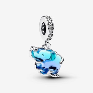 (kuva) Pandora Sininen Murano-lasielefantti Riputus Charm - 793339C01
