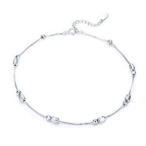 Pandora-tyylinen hopea pieni pyöreä helmetti nilkkakoru - SCT010 (kuva) Pandora-tyylinen hopea pieni pyöreä helmetti nilkkakoru - SCT010