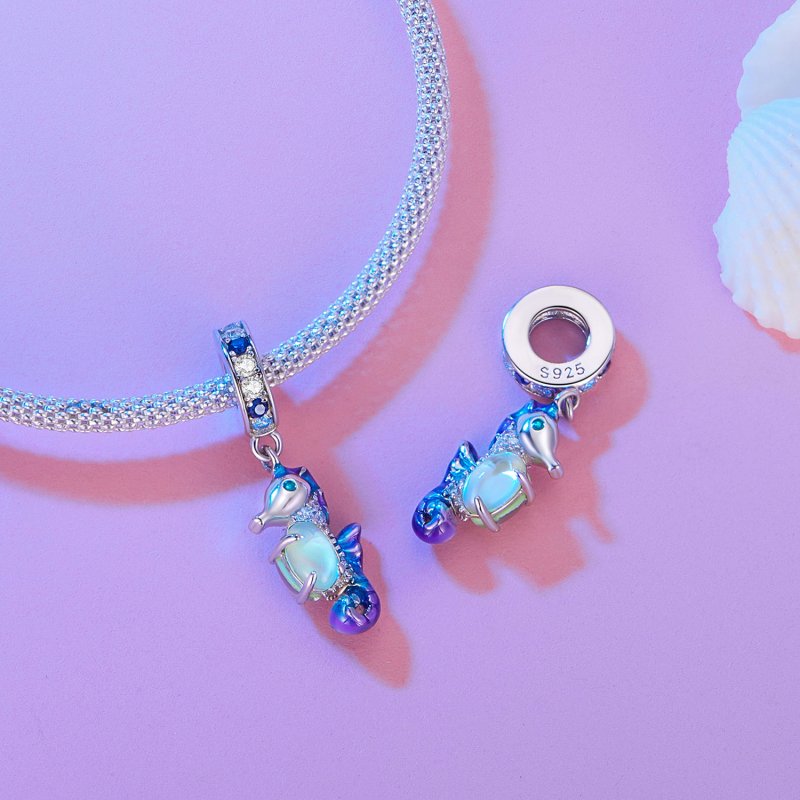 (kuva) Pandora-tyylinen Tyylikäs Merihevonen Ripats Amuletti - BSC850 - Näytä 4