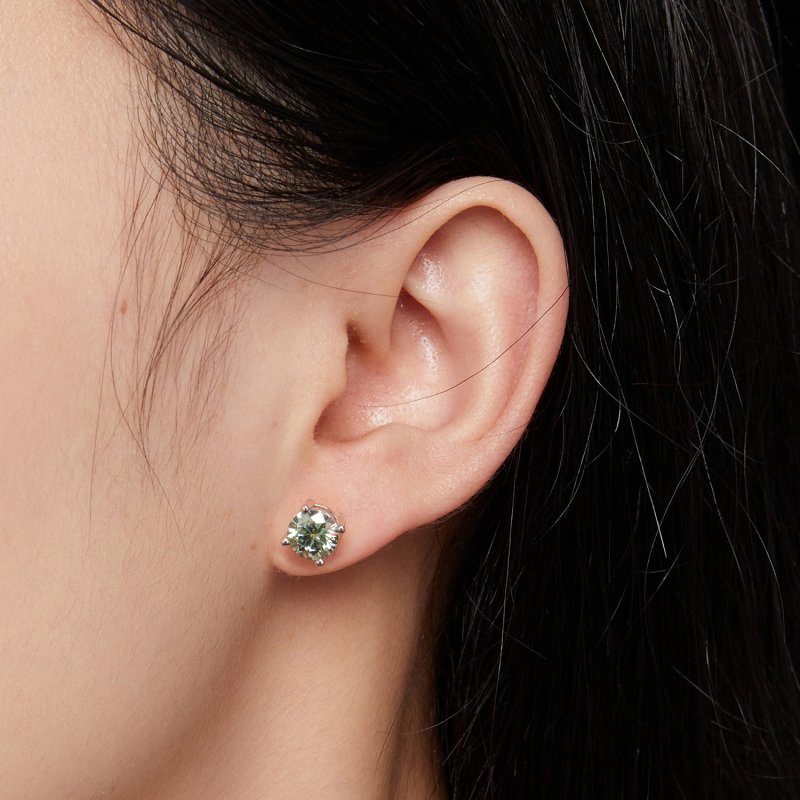 (kuva) Pandora-tyyliset yhden karaatin neljän kynnen moissanite-korvakorut - MSE003-CFL - Näytä 4