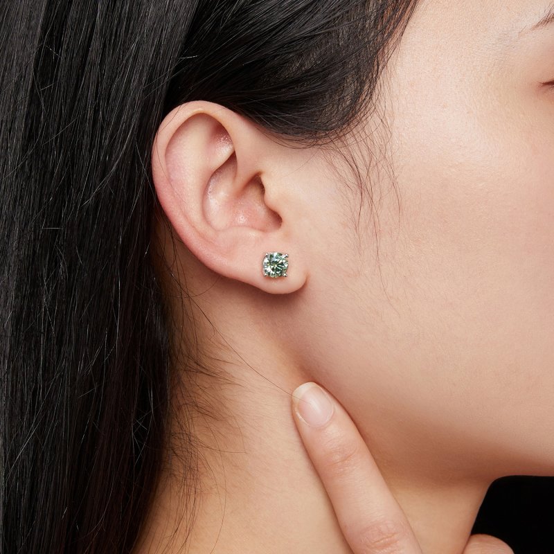 (kuva) Pandora-tyyliset yhden karaatin neljän kynnen moissanite-korvakorut - MSE003-CFL - Näytä 6