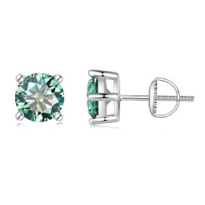 (kuva) Pandora-tyyliset yhden karaatin neljän kynnen moissanite-korvakorut - MSE003-CFL